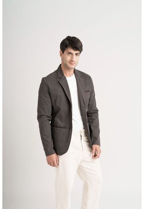 Blazer Soft Touch De Paño Para Hombre Silueta Semi Fitted Blazer Soft Touch De Paño Para Hombre Silueta Semi Fitted Cafe L Vélez