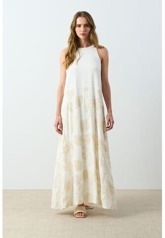Vestido Escote Halter Para Mujer Almaris Vestido Escote Halter Para Mujer Almaris Crema 12 VÉLEZ Vélez