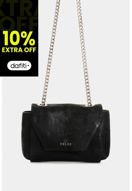 Manos Libres Mini Lili De Cuero Para Mujer Con Cadena Manos Libres Mini Lili De Cuero Para Mujer Con Cadena Negro VÉLEZ