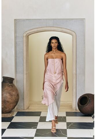 Vestido Strapless Asimétrico Para Mujer Gatsby Vestido Strapless Asimétrico Para Mujer Gatsby Rosado M VÉLEZ Vélez