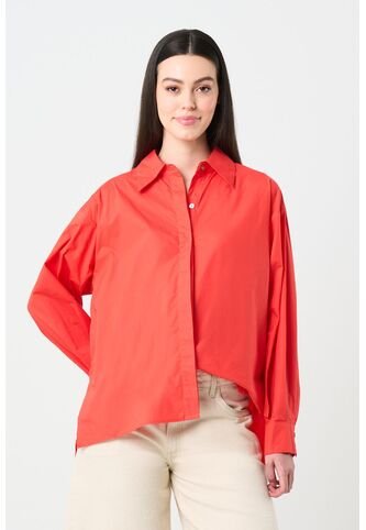 Camisa Manga Larga Oversized Para Mujer Astra Camisa Manga Larga Oversized Para Mujer Astra Rojo L VÉLEZ Vélez