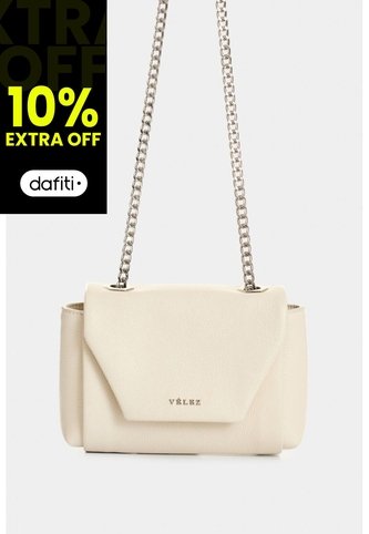 Manos Libres Mini Lili De Cuero Para Mujer Con Cadena Manos Libres Mini Lili De Cuero Para Mujer Con Cadena Blanco VÉLEZ Vélez