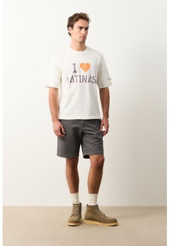 Camiseta Cropped En Algodón Para Hombre I Love Latinas 2.0 Camiseta Cropped En Algodón Para Hombre I Love Latinas 2.0 Crema M VÉLEZ Vélez