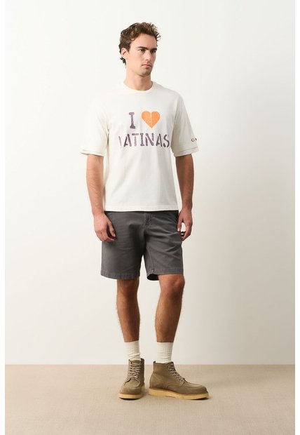 Camiseta Cropped En Algodón Para Hombre I Love Latinas 2.0 Camiseta Cropped En Algodón Para Hombre I Love Latinas 2.0 Crema M VÉLEZ