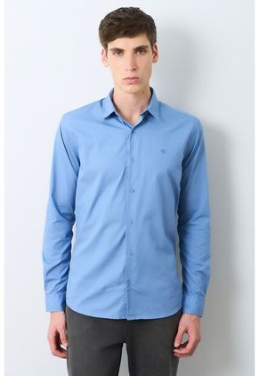 Camisa En Popelina Para Hombre Semifitted Camisa En Popelina Para Hombre Semifitted Azul L VÉLEZ