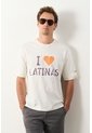 Camiseta Cropped En Algodón Para Hombre I Love Latinas 2.0 Camiseta Cropped En Algodón Para Hombre I Love Latinas 2.0 Crema M VÉLEZ de Vélez
