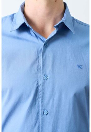 Camisa En Popelina Para Hombre Semifitted Camisa En Popelina Para Hombre Semifitted Azul L VÉLEZ