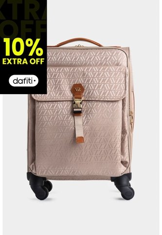 Maleta De Viaje Bloom En Jacquard Para Mujer Apliques Cuero Maleta De Viaje Bloom En Jacquard Para Mujer Apliques Cuero Beige VÉLEZ Vélez