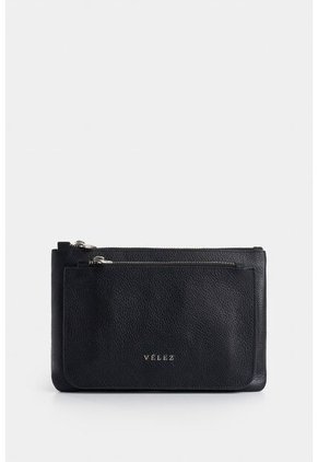 Cosmetiquera Arándano De Cuero Para Mujer Doble Bolsillo Cosmetiquera Arándano De Cuero Para Mujer Doble Bolsillo Negro VÉLEZ