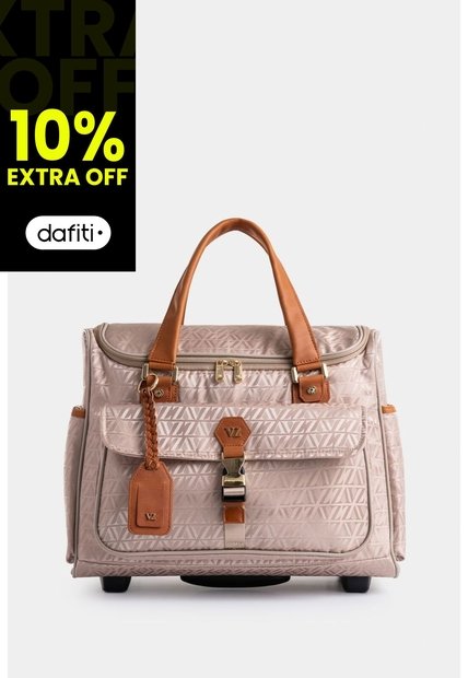 Maleta De Viaje Bloom 2 En Jacquard Para Mujer Sistema Trolley Maleta De Viaje Bloom 2 En Jacquard Para Mujer Sistema Trolley Beige VÉLEZ