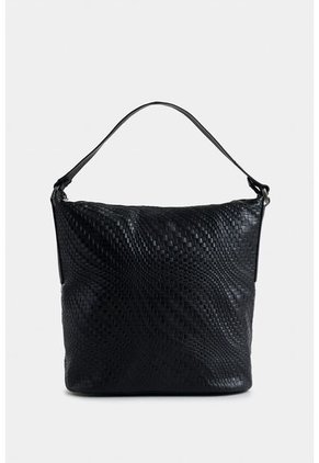 Shopping Delta De Cuero Para Mujer Grabado Ondas Shopping Delta De Cuero Para Mujer Grabado Ondas Negro VÉLEZ