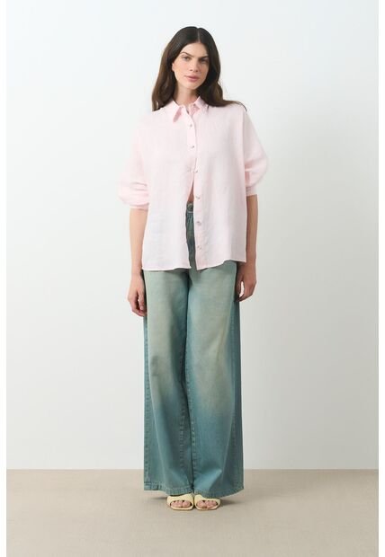 Camisa Peonia Para Mujer Manga Murciélago Camisa Peonia Para Mujer Manga Murciélago Rosado XL VÉLEZ