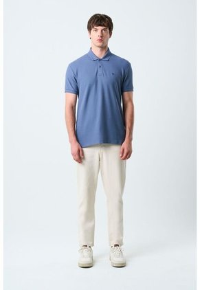 Polo Manga Corta Essential Para Hombre Textura Polo Manga Corta Essential Para Hombre Textura Azul S VÉLEZ