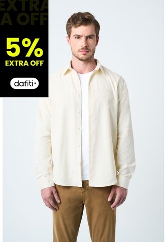 Camisa Manga Larga Bosa Para Hombre Semi Fitted Camisa Manga Larga Bosa Para Hombre Semi Fitted Crema XL VÉLEZ Vélez