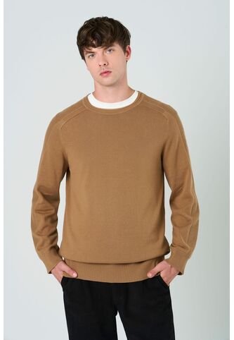 Sweater Tejido En Algodón Para Hombre Manga Ranglan Sweater Tejido En Algodón Para Hombre Manga Ranglan Miel L VÉLEZ Vélez