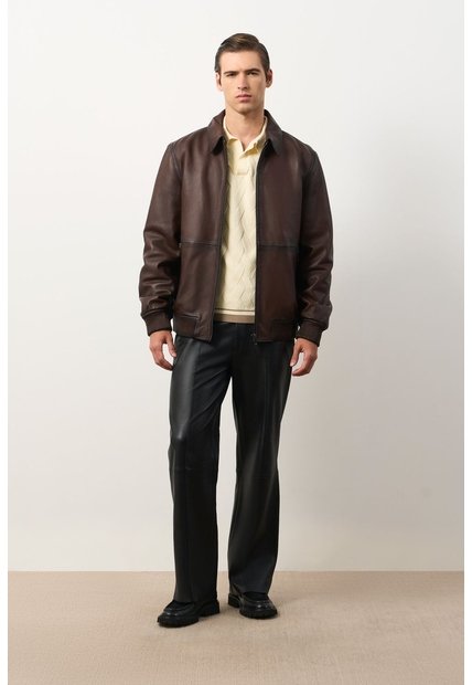 Chaqueta En Cuero Desgastado Para Hombre Sinu Chaqueta En Cuero Desgastado Para Hombre Sinu Cafe XS VÉLEZ