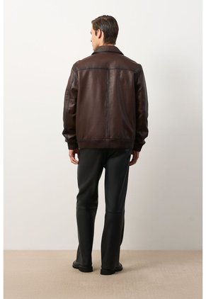 Chaqueta En Cuero Desgastado Para Hombre Sinu Chaqueta En Cuero Desgastado Para Hombre Sinu Cafe XS VÉLEZ