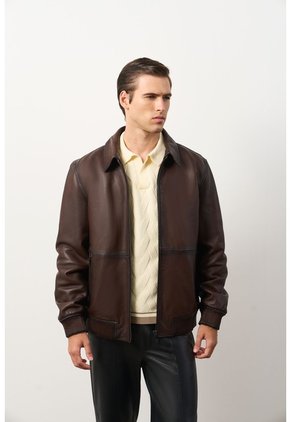 Chaqueta En Cuero Desgastado Para Hombre Sinu Chaqueta En Cuero Desgastado Para Hombre Sinu Cafe XS VÉLEZ