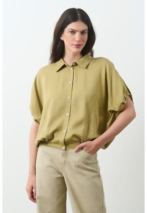 Camisa Thani Manga Corta Para Mujer Camisa Thani Manga Corta Para Mujer Verde Oliva XS VÉLEZ
