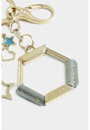 Llavero Hexagonal Zamak Y Cuero Para Mujer Charms Resina Llavero Hexagonal Zamak Y Cuero Para Mujer Charms Resina Agua Marina VÉLEZ