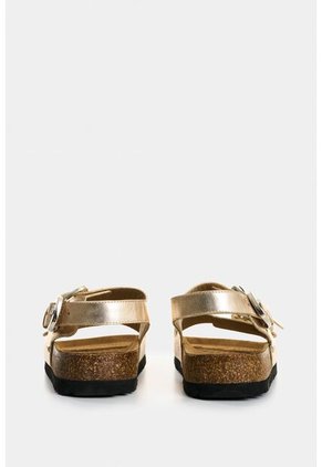 Sandalia Plana De Cuero Folia Para Mujer Cove Sandalia Plana De Cuero Folia Para Mujer Cove Dorado 35 VÉLEZ