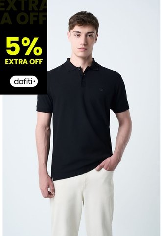 Polo Para Hombre Semi Fit Detalle Jacquard Polo Para Hombre Semi Fit Detalle Jacquard Negro XXL VÉLEZ Vélez