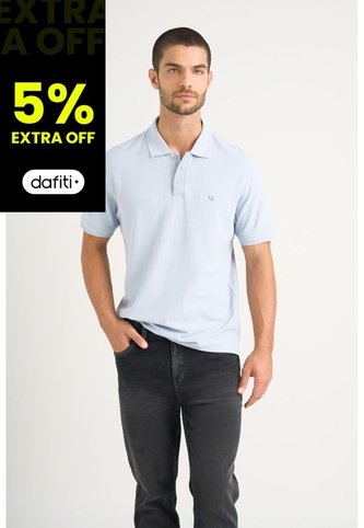 Polo Para Hombre Semi Fit Detalle Jacquard Polo Para Hombre Semi Fit Detalle Jacquard Azul Claro XXL VÉLEZ Vélez