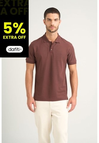 Polo Para Hombre Semi Fit Detalle Jacquard Polo Para Hombre Semi Fit Detalle Jacquard Cafe L VÉLEZ Vélez