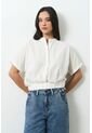 Camisa Topacio Para Mujer Manga Corta Integrada Camisa Topacio Para Mujer Manga Corta Integrada Crema XS VÉLEZ de Vélez