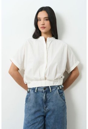 Camisa Topacio Para Mujer Manga Corta Integrada Camisa Topacio Para Mujer Manga Corta Integrada Crema XS VÉLEZ