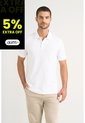 Polo Para Hombre Semi Fit Detalle Jacquard Polo Para Hombre Semi Fit Detalle Jacquard Blanco XS VÉLEZ de Vélez
