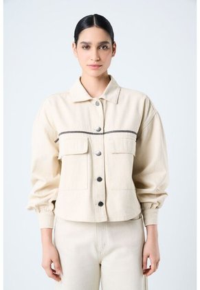 Chaqueta Ocaso Para Mujer Oversized Chaqueta Ocaso Para Mujer Oversized Crema XS VÉLEZ