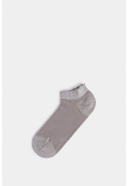 Calcetines Tobilleros En Algodón Para Mujer Brillo Calcetines Tobilleros En Algodón Para Mujer Brillo Gris XS VÉLEZ