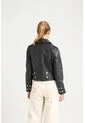 Chaqueta Biker De Cuero Para Mujer Charreteras Negro Chaqueta Biker De Cuero Para Mujer Charreteras Negro L VÉLEZ de Vélez