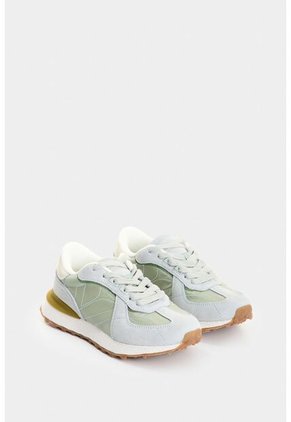 Tenis De Cuero Gamuzado Y Textil Para Mujer Boreal Tenis De Cuero Gamuzado Y Textil Para Mujer Boreal Agua Marina 35 VÉLEZ