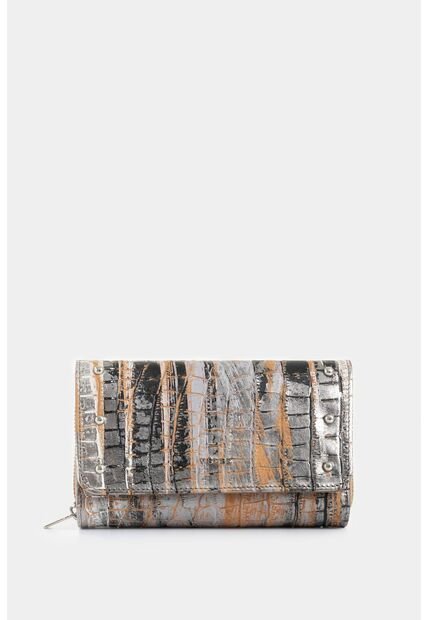 Billetera Palma De Cuero Para Mujer Detalle Taches Billetera Palma De Cuero Para Mujer Detalle Taches Plata VÉLEZ