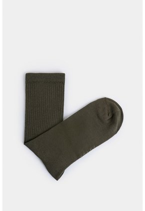 Calcetines Media Pierna Acanalado Para Hombre Diseño Deportivo Calcetines Media Pierna Acanalado Para Hombre Diseño Deportivo Verde XS VÉLEZ