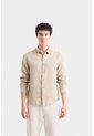 Camisa Manga Larga En Lino Para Hombre Silueta Semi Ajustada Camisa Manga Larga En Lino Para Hombre Silueta Semi Ajustada Verde Oliva XXL VÉLEZ de Vélez