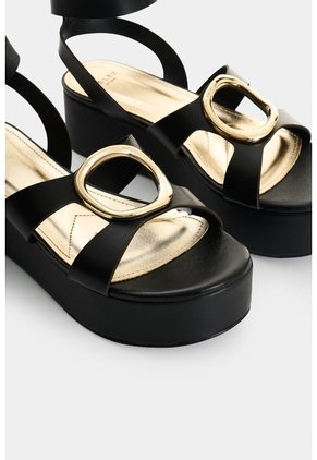 Sandalia Plataforma De Cuero Para Mujer Lagoon Sandalia Plataforma De Cuero Para Mujer Lagoon Negro 39 VÉLEZ