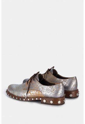 Zapatos Cordón Oxford De Cuero Folia Para Mujer Detalle De Taches Zapatos Cordón Oxford De Cuero Folia Para Mujer Detalle De Taches Gris Pistola 39 Vélez