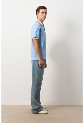 Polo Manga Corta Para Hombre Polo Manga Corta Para Hombre Azul Claro XS VÉLEZ