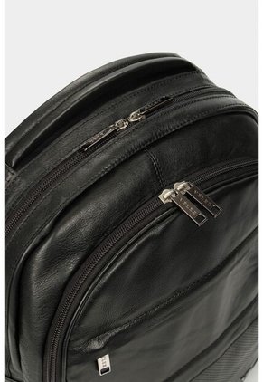 Morral Water Resistant De Cuero Liso Para Hombre Multifuncional Negro