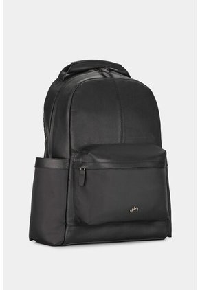 Morral San Patricio De Cuero Y Lona Para Hombre Aplique Metálico Morral San Patricio De Cuero Y Lona Para Hombre Aplique Metálico Negro VÉLEZ