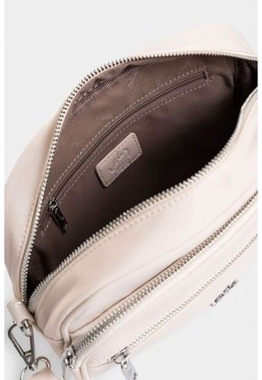 Manos Libres Camelia En Lona Para Mujer Detalle Cuero Manos Libres Camelia En Lona Para Mujer Detalle Cuero Blanco VÉLEZ