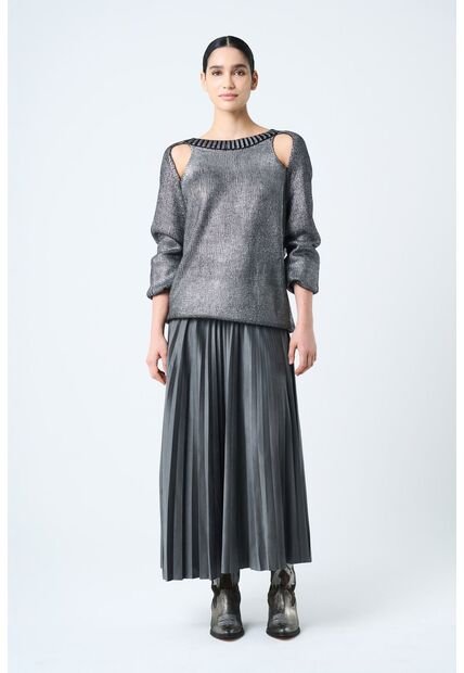 Falda Plisada Alma Para Mujer Tejido De Punto Falda Plisada Alma Para Mujer Tejido De Punto Gris 10 VÉLEZ