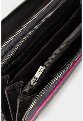 Billetera Porta Chequera Singapur De Cuero Para Mujer Con Reata Billetera Porta Chequera Singapur De Cuero Para Mujer Con Reata Negro Vélez