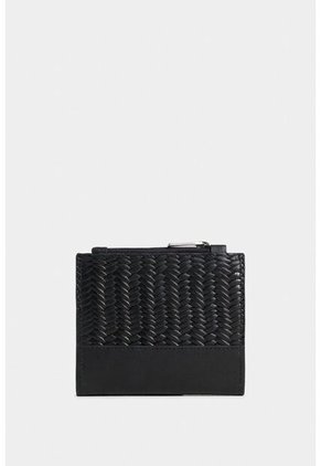 Billetera Golden De Cuero Para Mujer Detalle Grabado Billetera Golden De Cuero Para Mujer Detalle Grabado Negro VÉLEZ