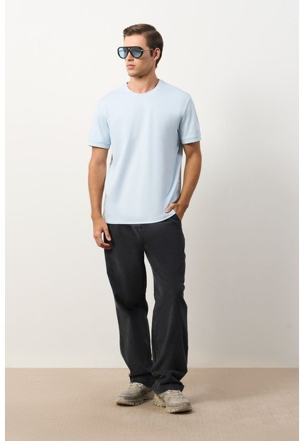 Camiseta Pacífico Manga Corta Para Hombre Semi-fitted Camiseta Pacífico Manga Corta Para Hombre Semi-fitted Azul Claro M VÉLEZ