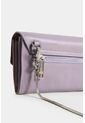 Porta Chequera De Cuero Liso Para Mujer Cadena Removible Porta Chequera De Cuero Liso Para Mujer Cadena Removible Lila Vélez de Vélez