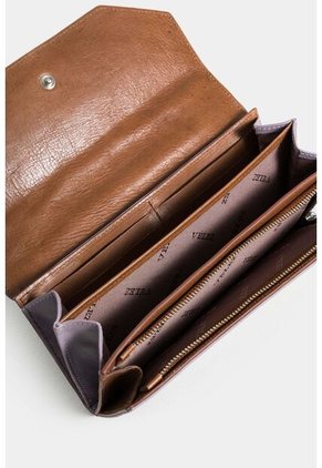 Porta Chequera De Cuero Liso Para Mujer Cadena Removible Porta Chequera De Cuero Liso Para Mujer Cadena Removible Lila Vélez